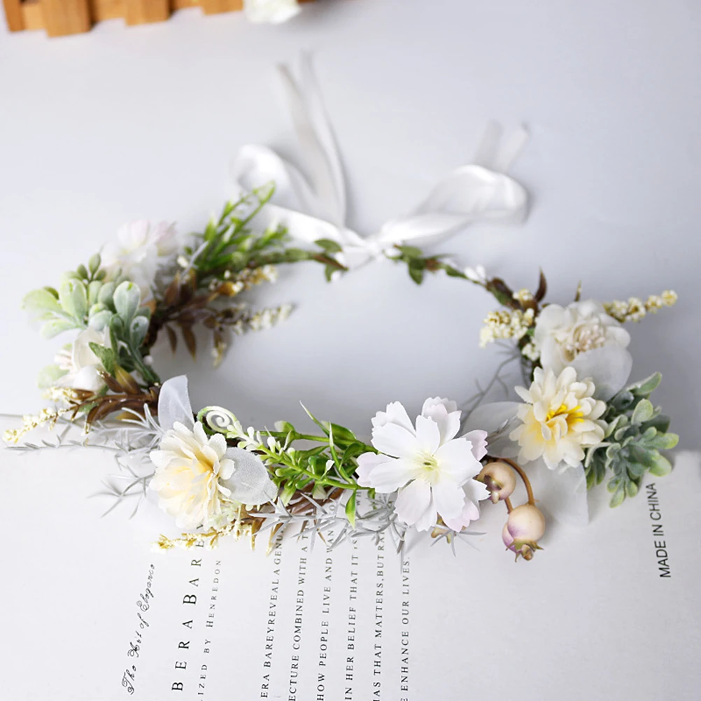

1Pc Imitation Flower Headdress Bridal Headband Comfortable Party Hair Accessory For Girls Weddings Carnivals Masquerades