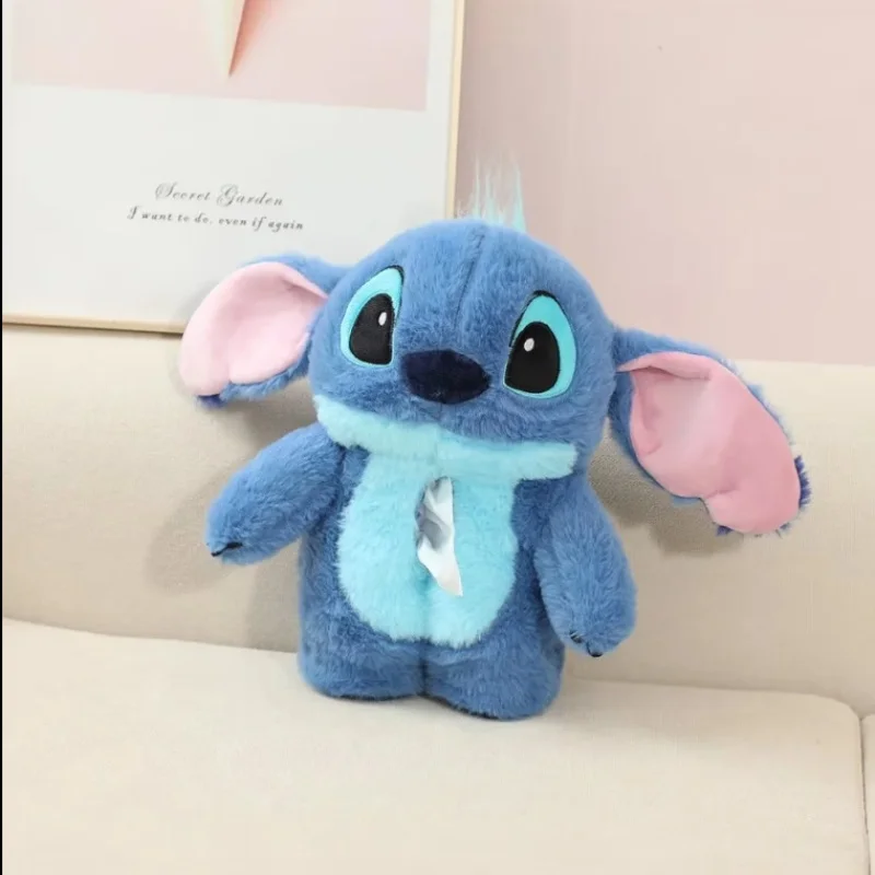 Anime Lovely farcito peluche Stitch Cute Stitch Tissue Cover scatole di fazzoletti per auto sedile posteriore appeso scatola di fazzoletti custodia in peluche