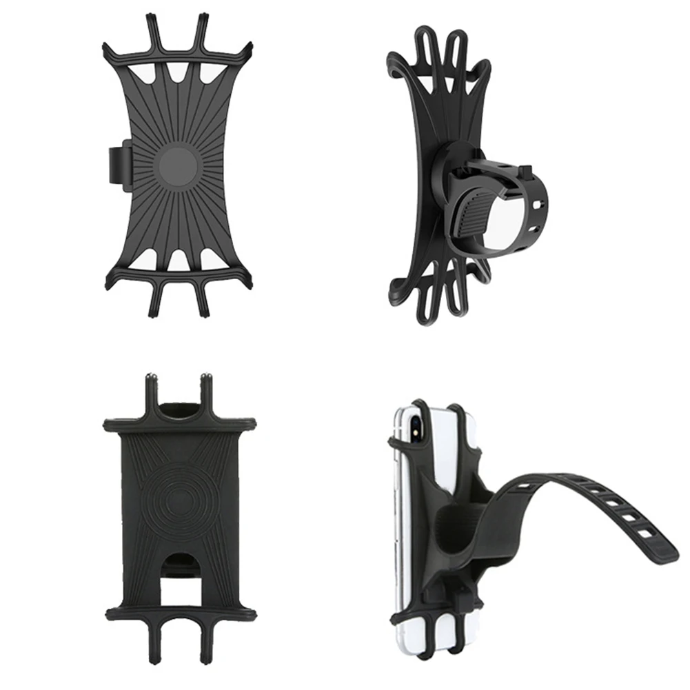 Bike Phone Holder 360 Rotatable Silicone Phone Holder for Bicycle Motorcycle Car GPS Bracket Multifunctional Bike Accessories