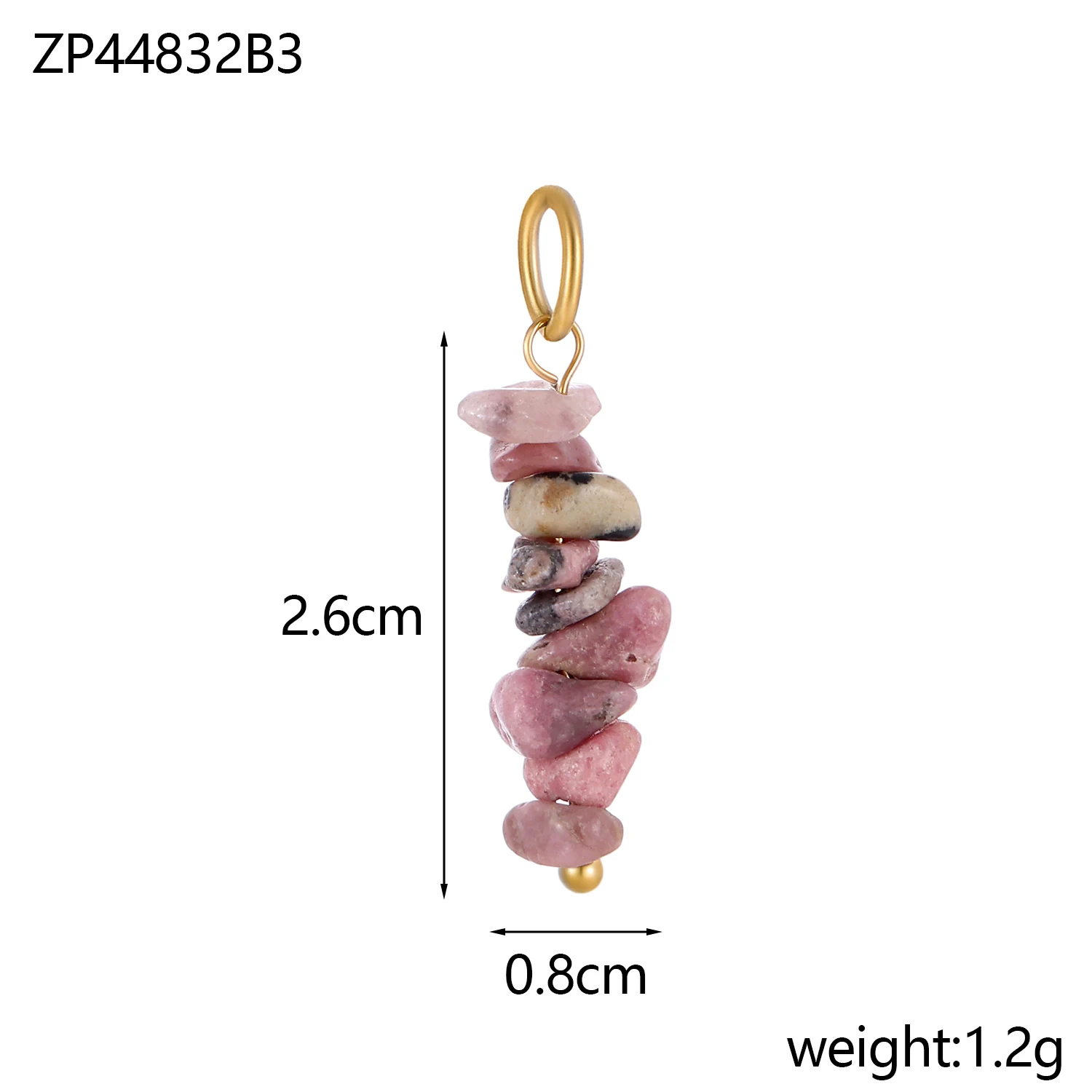 CARLIDANA Stylish Colorful Irregular Natural Stone Smooth Pendant Gold Plated Crystal Charm Pendant for DIY Necklace Jewelry