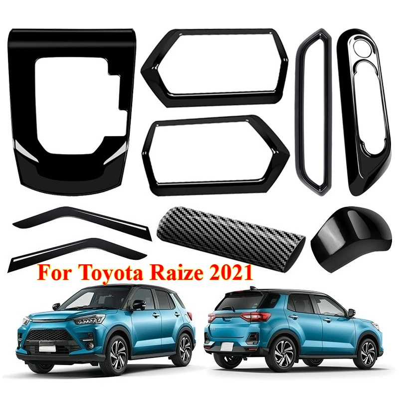 

Right-hand Drive for Toyota Raize 2021 ABS Carbon Fiber Center Control Gear Shift Konb Cover Trim Strip Decoration Accessories