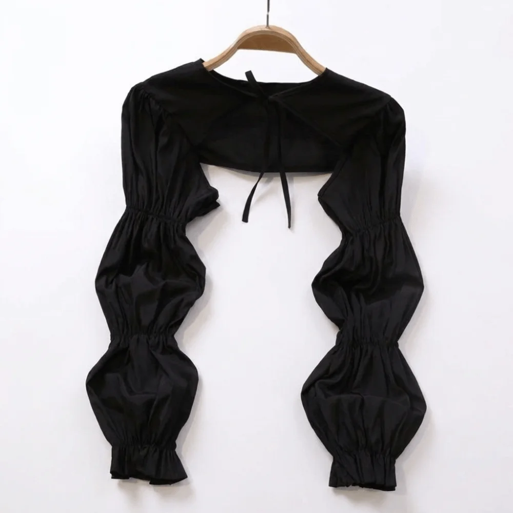 Shirts Thin Sun Protection Coat Breathable All-match Shoulder Wrap Puff Sleeve Long Sleeve Shrug Shawl Travel