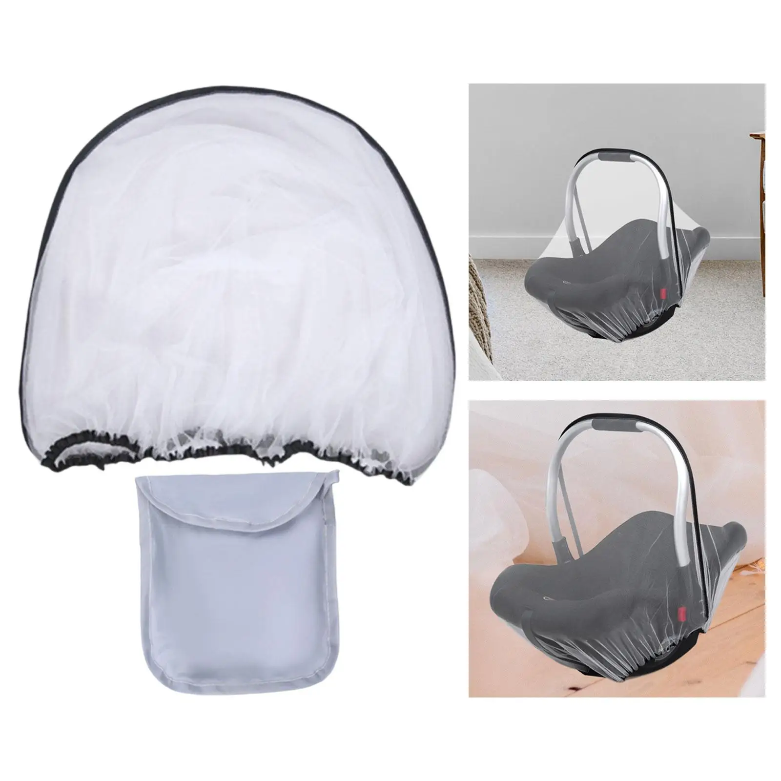 Net Cover for Carrier Universal Breathable Reusable Baby Cradles Net Bassinet Netting Full Cover for Camping Outdoor Travel Shop