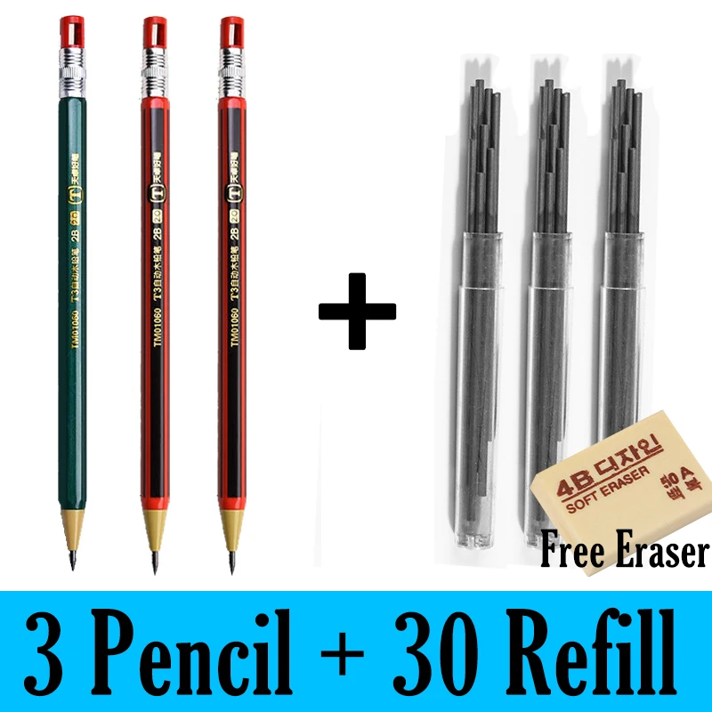 

33pcs Mechanical Pencil Press Write And Keep The Pencil Used For Sketching Writing Handicraft Artistic Sketching Supplies 2.0mm