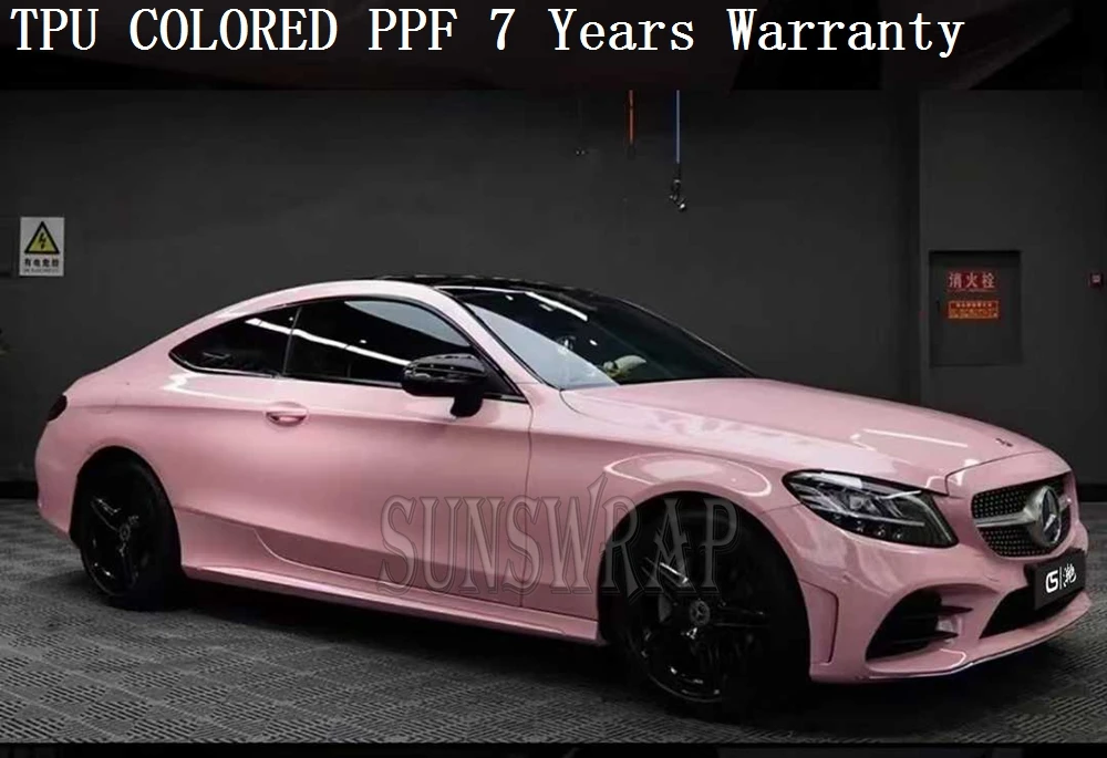 

15Meter Roll TPU Crystal Sakura Pink Self Healing Film - Professional Color PPF for Wrapping Shop, Custom Truck, RV, Boat