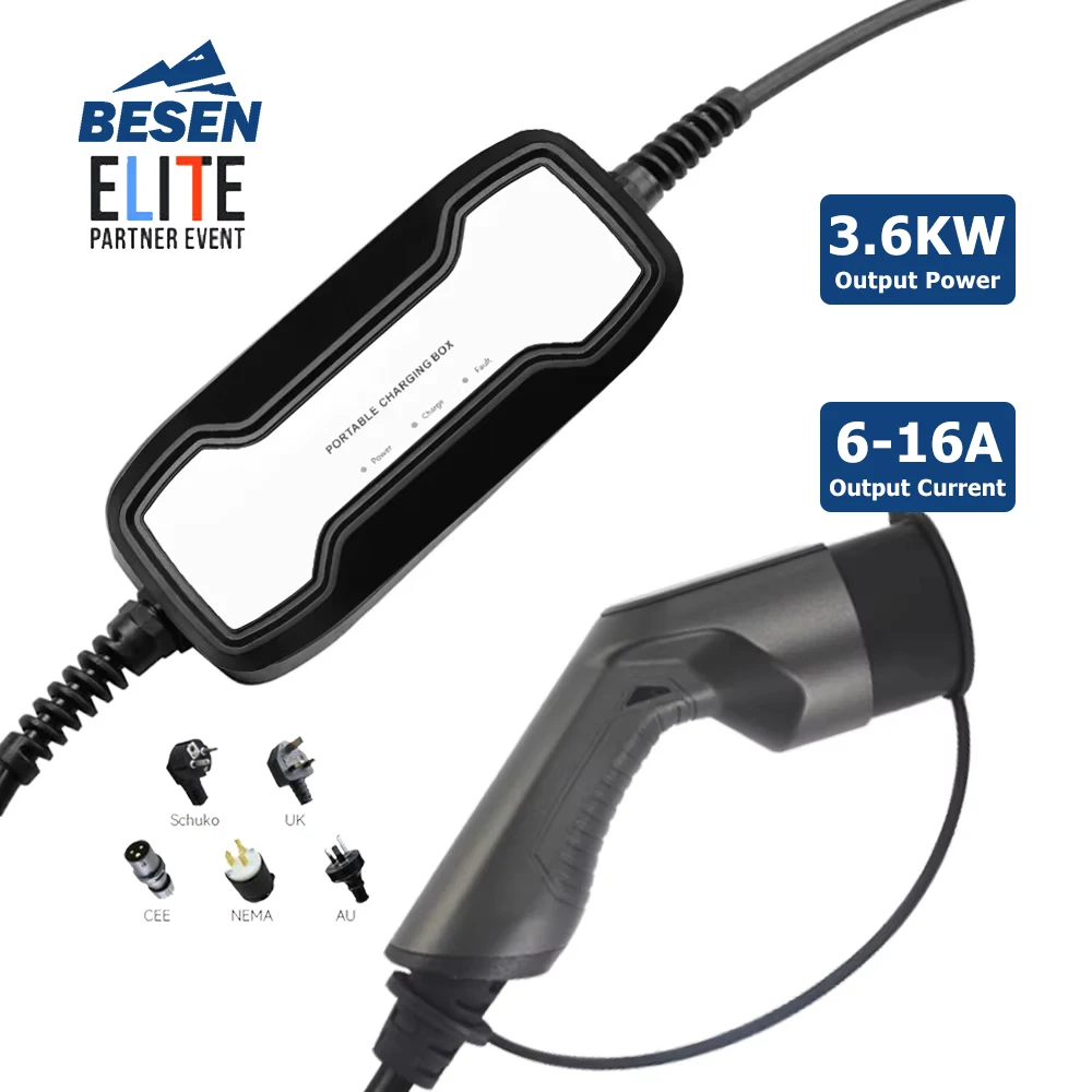 

BESEN Factory EV Car CHARGER 16A 3.6kW CE Certification Portable EV Charging Station with Schuko Plug