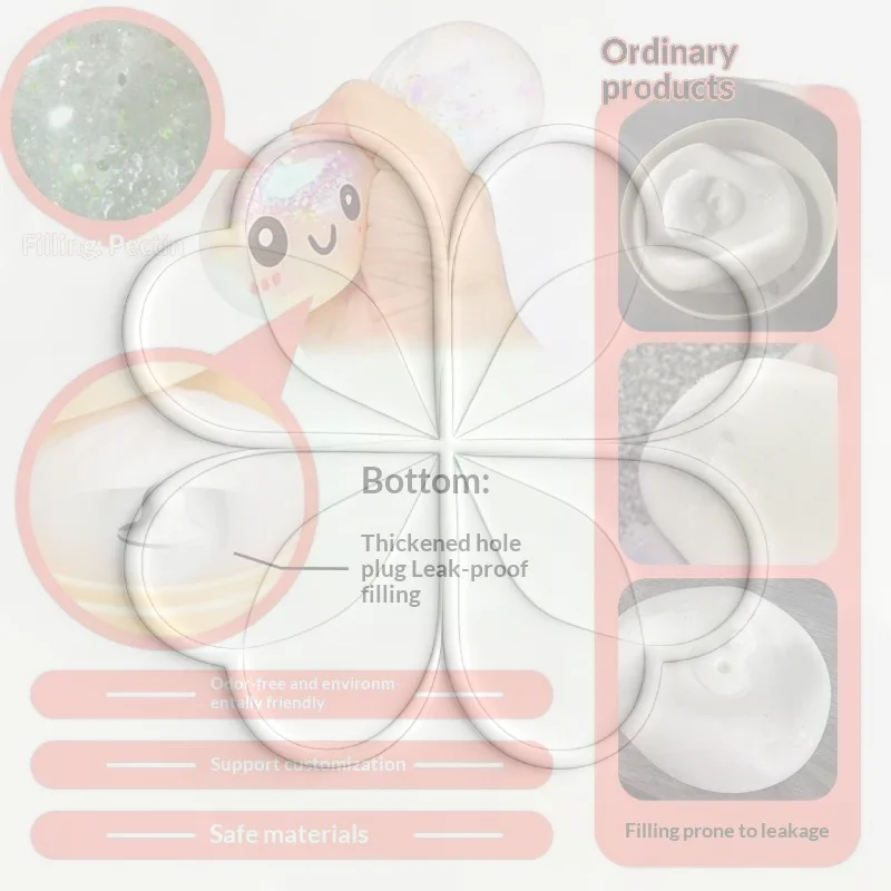 Glitter Steamed Buns Squishes Stress Balls Viral Fidget Toy Colorful Simulation Steamed Bun Decompression Toy For Anxiety