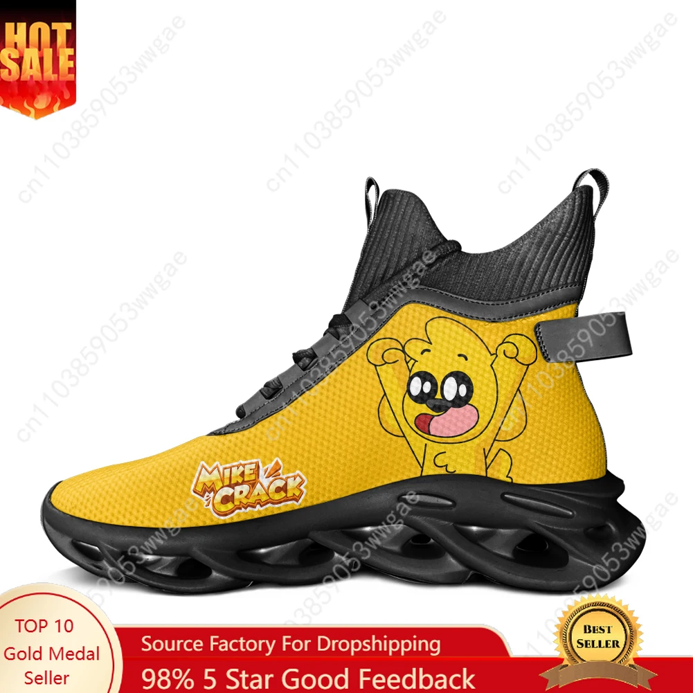 

Mikecrack High Top Flats Sneakers Mens Womens Sport Running Shoes High Quality Sneakers Lace Up Mesh Footwear Customized Shoes