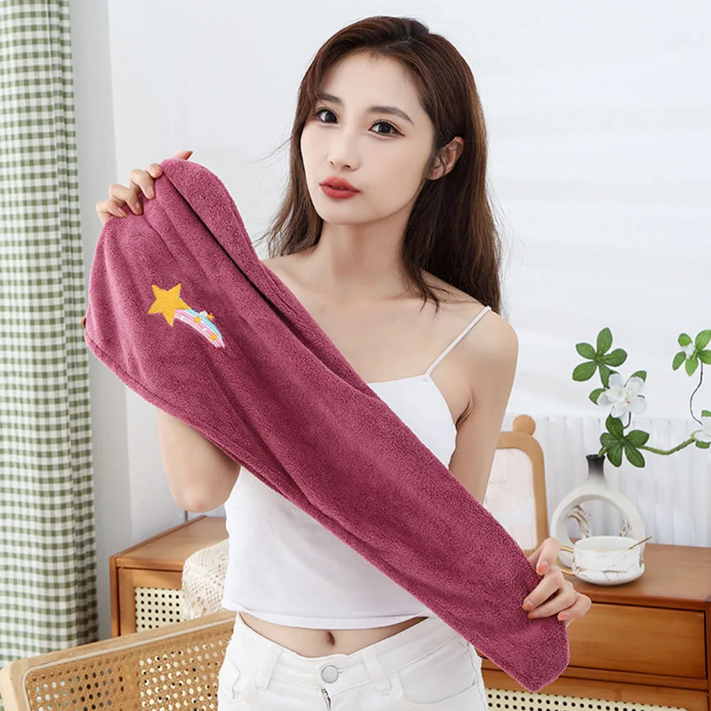 

2 Pcs Fleece Drying Hat Beach Dry Caps Dry Hair Cap Towel Bath Water Absorbent Reusable Wrap Shower Hair Hat Cap