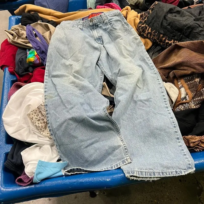 Jeans retrô Harajuku para mulheres, calças largas largas, calças pretas, streetwear hip hop, bordados dos desenhos animados, cintura alta, y2k