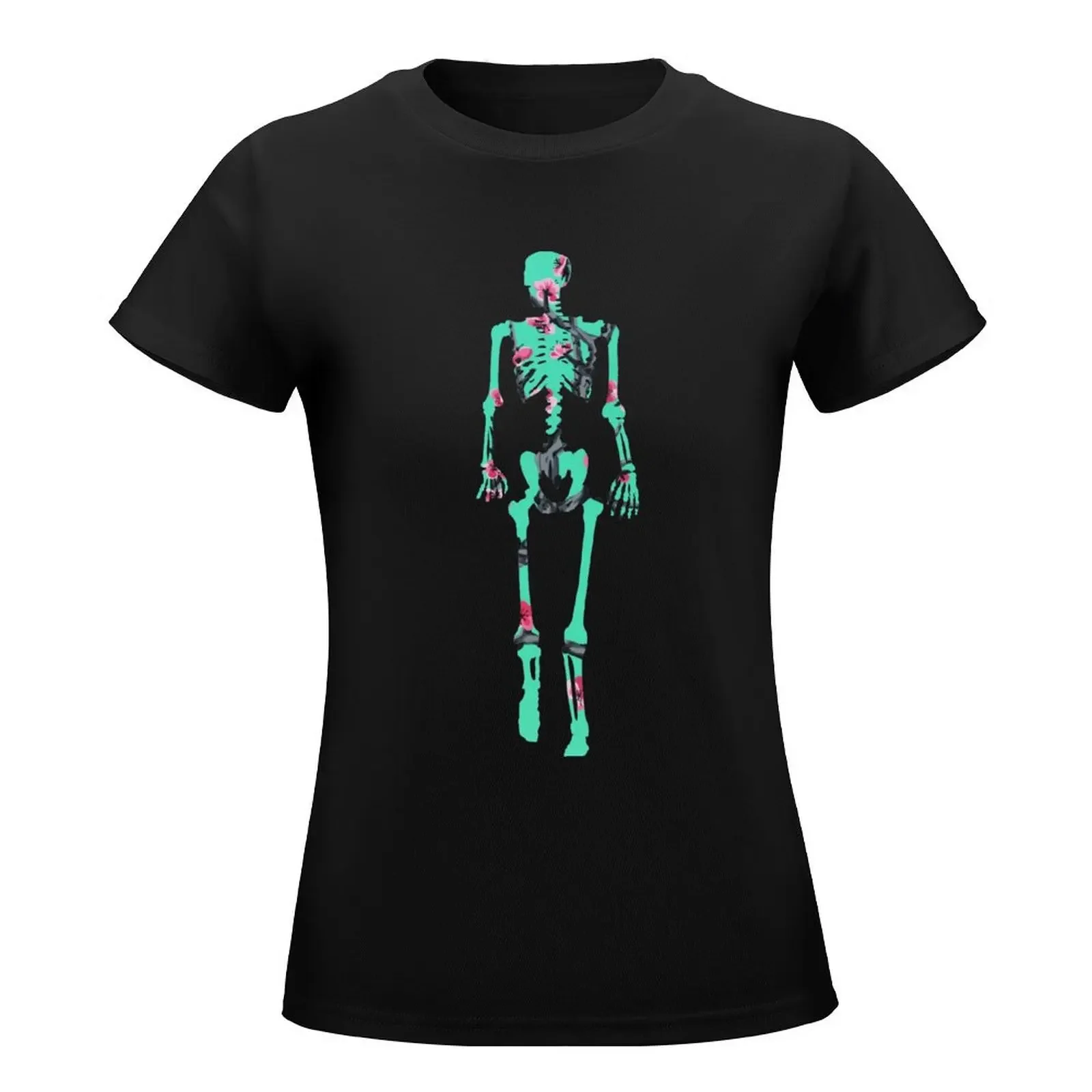 Cherry Blossom Skeleton T-Shirt Short sleeve tee tees cute clothes workout shirts for Women