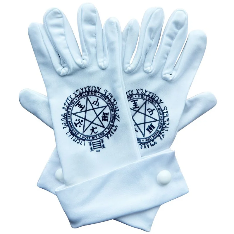 Anime Hellsing Alucard Cosplay Gloves Adult White Cotton Full Finger Mittens Sweat Absorption Gloves Hands Protector Butler Prop
