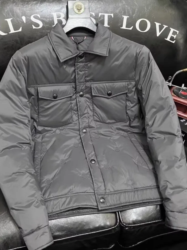 Chaqueta de plumón cálida y ligera para hombre, abrigo corto de un solo pecho, ropa de abrigo informal ajustada, Color sólido, nueva moda, Otoño e Invierno