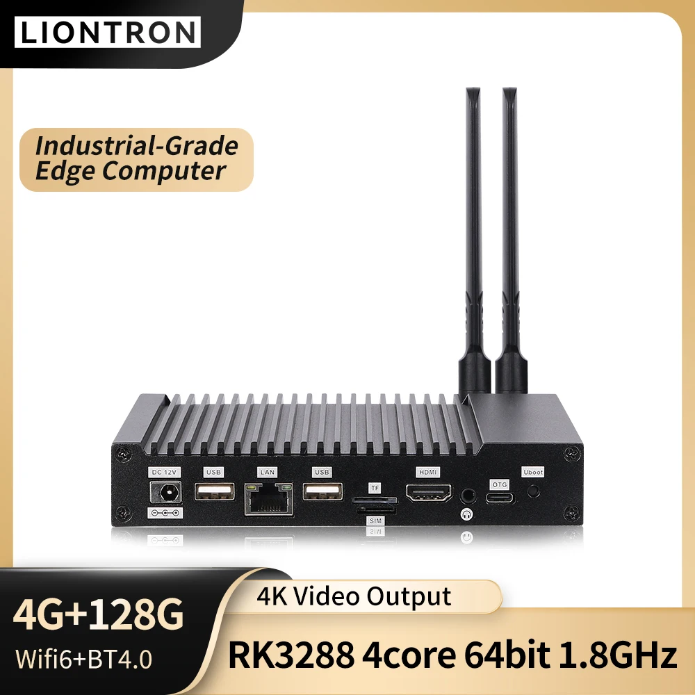 Liontron Industrial Fanless Mini Computer 2 COM RockChip Quad Core Andriod Mini PC 2*RS232 WiFi 6*USB Ubuntu Linux PC