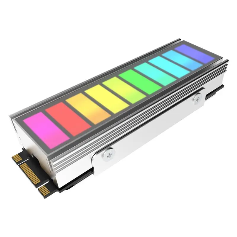 Superior RGB M.2 2280 SSD Heatsink Built-Infan Hard Drive Heatsink 5V 3 Pin ARGB Brass Heat Sink B