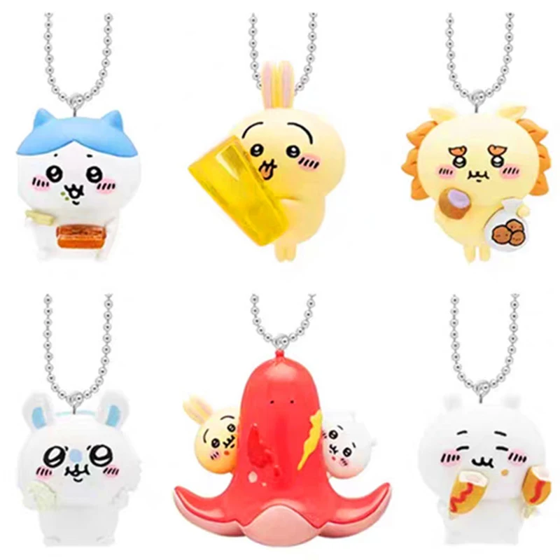 

6pcs Set Chiikawa Food Series Cute Figures Small Pendant Blind Box Handmade Model Doll Desktop Ornament Mystery Surprise Gift