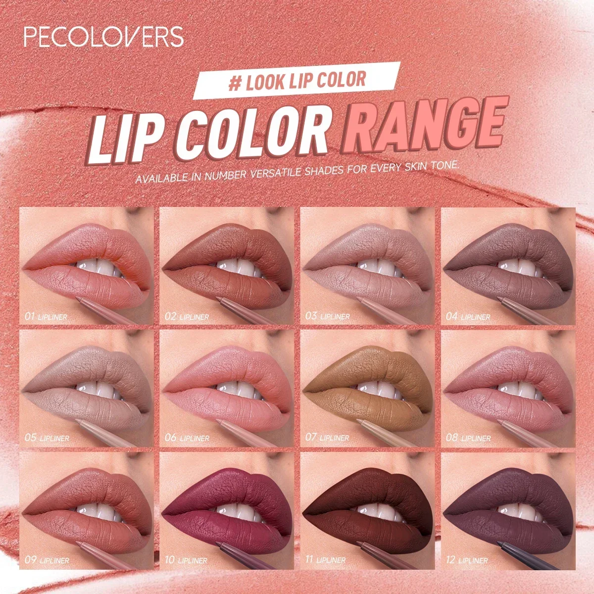 マットリップライナーペン1本 - 長持ち、防水、滑りやすい、保湿効果があり、すべての肌タイプに適しています、リップメイクアップ