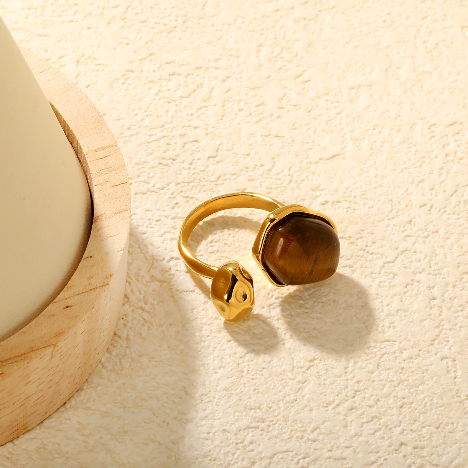 الفولاذ المقاوم للصدأ تصميم الأزياء غير النظامية المرأة الرجعية الراقية حلقة مفتوحة، مجوهرات الحفلات مقاوم للماء INS التصميم الإبداعي #2