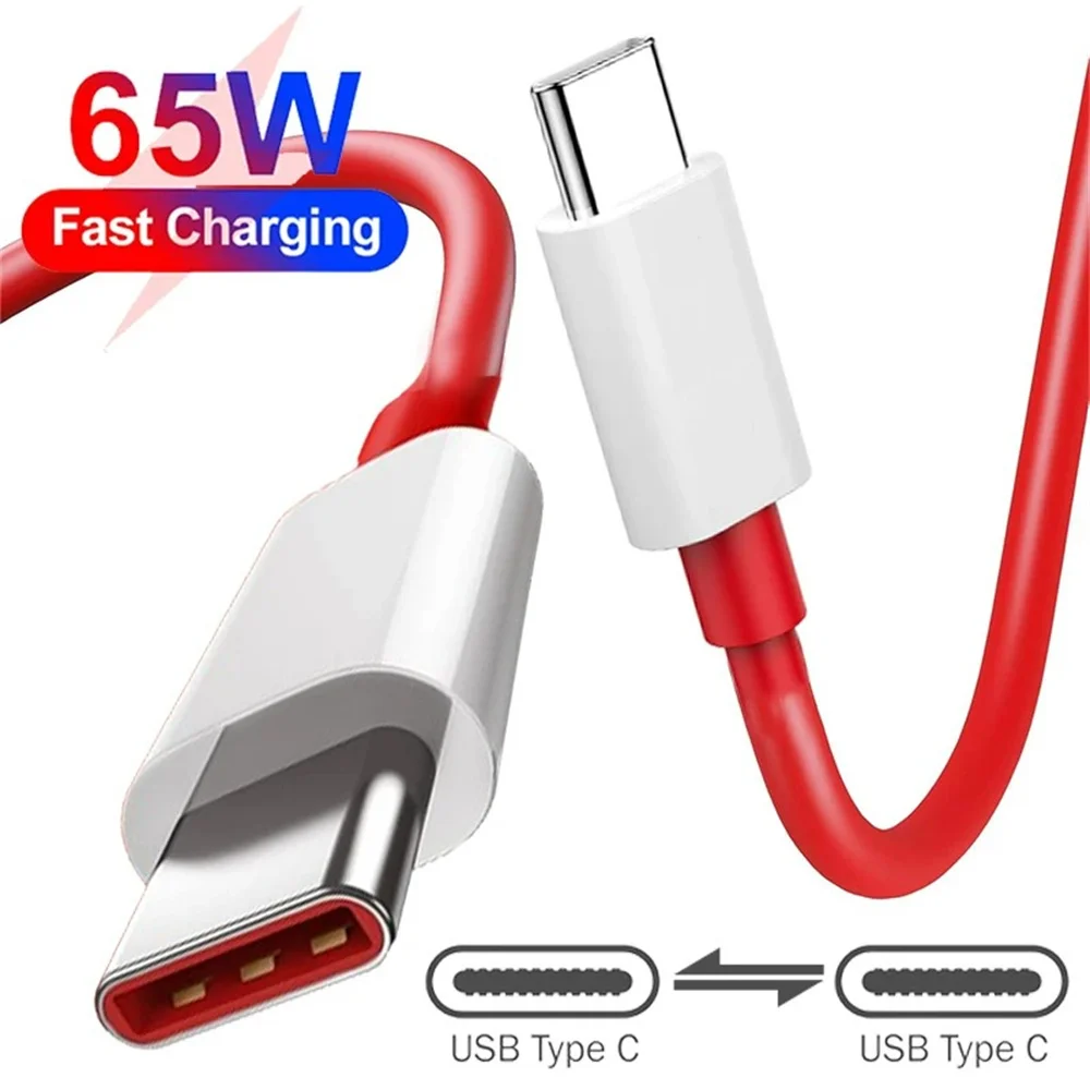 65 W USB Typ C Schnellladekabel 6 A Hochgeschwindigkeits-Datenübertragungskabel Superschnelles Typ C auf USB C-Kabel für iPhone Oneplus Samsung