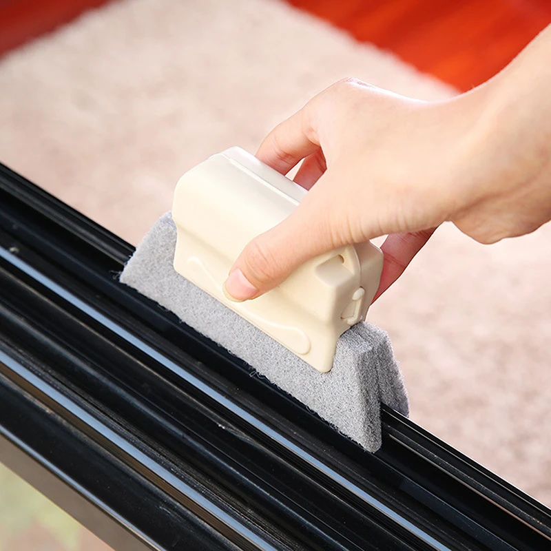 1pcs Random Handheld Window Groove Cleaning Cloth Brush Corners Gap No Dead Angle Sweepup Cleaner Tool Home Sliding Door Scourer