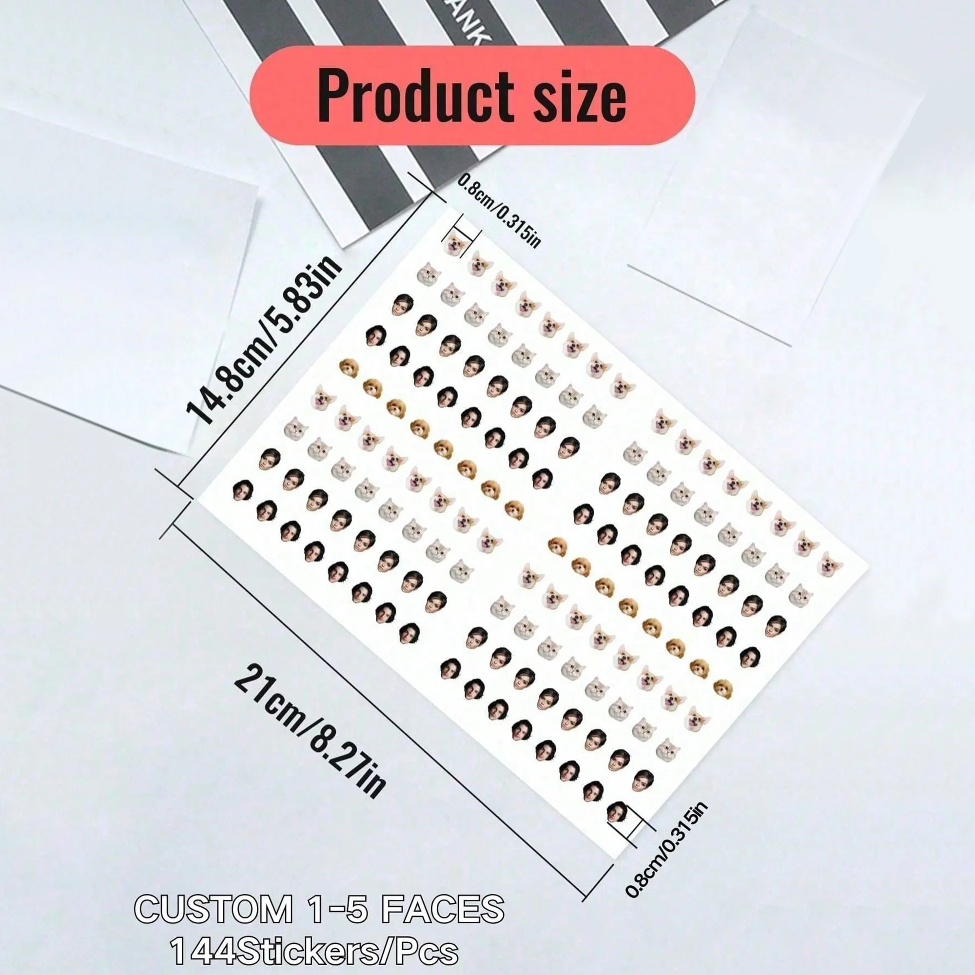 144pcs Custom Photo For Nail Stickers, Personalized For Nail Decals, Custom Portrait Patterns For Creating Unique Personalized