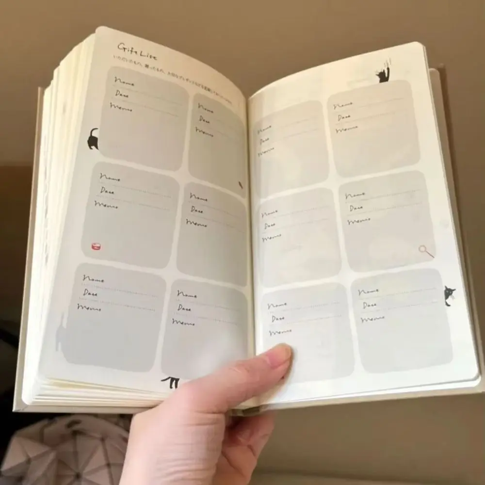 2025 B6 Cat Notebook Yearly Cartoon Stationery Kawaii Multifunctional Diary Book