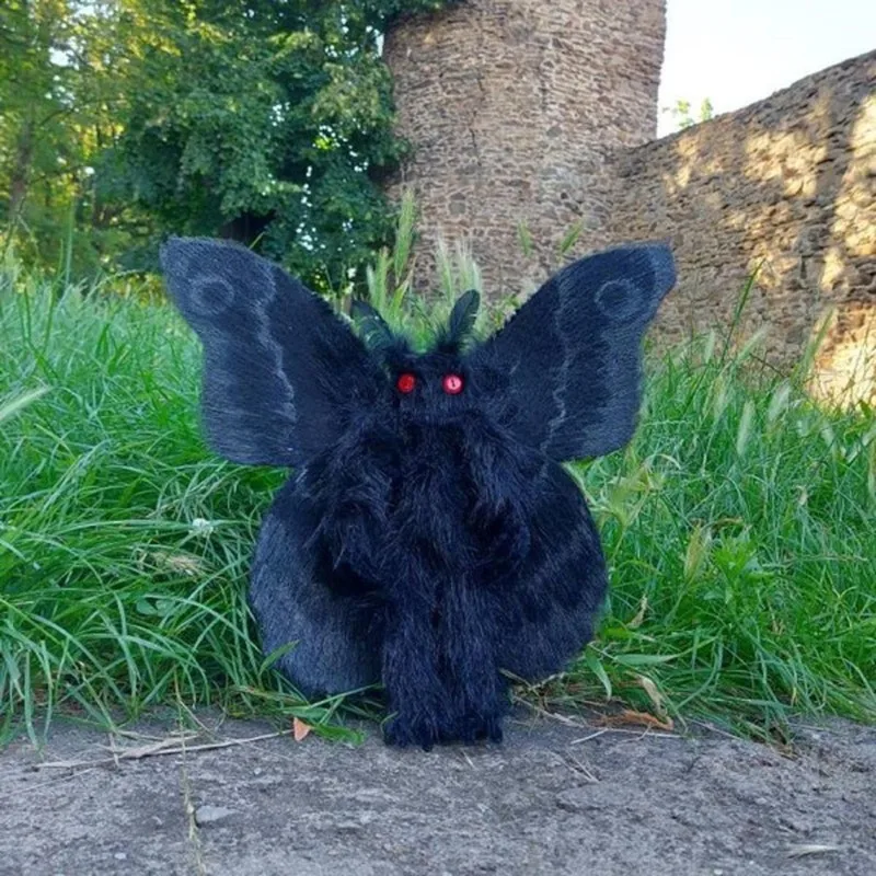 Plush Toys Cartoon Gothic Mothman  Decoration For Home Soft Stuffed Animal Plushie Doll Halloween Party Cosplay Prop Accessories