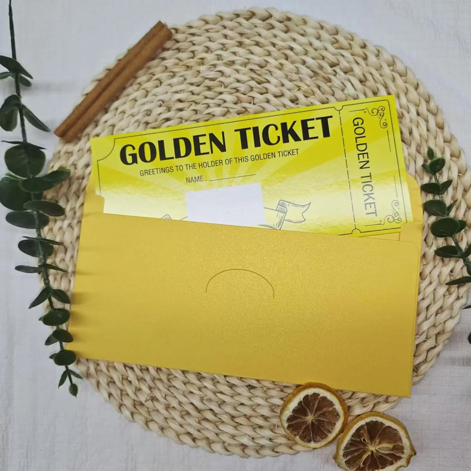 8 Pack Golden Ticket Surprise Scratch Off Cards with Envelope Premium Surprise Birthday Card
