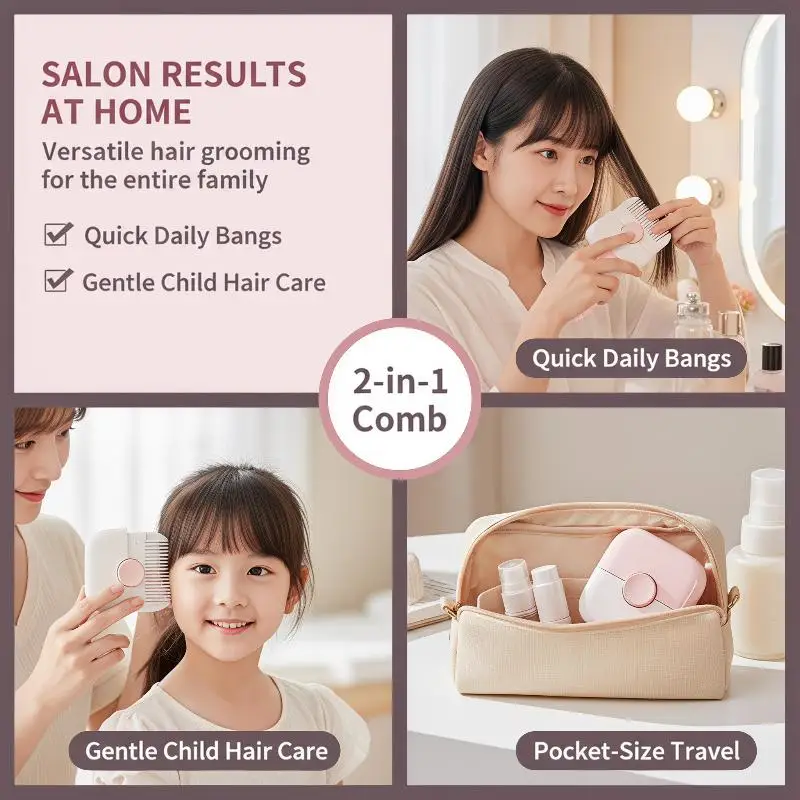 1Pcs Manual Hair Trimmer 2 In 1 Baby Hair Cutting And Hairdressing Comb For Baby Adult Double Edge Hair Razor Comb Portable Comb