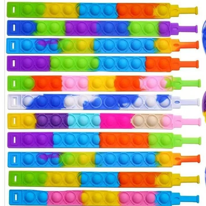 6/12/24/48 Stück Anti-Nagetier Silikon-Armband Tarnfarben Bubble Music Drückspielzeug Kinder-Puzzle Stressabbau-Spielzeug – Detail 2