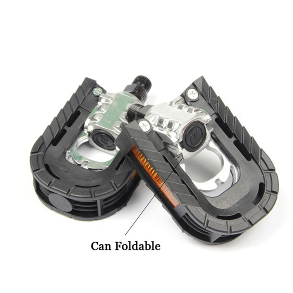 

2pcs Collapsible Platform Pedal Metal Bicycle Accessories for Mountain Bike Non Slip Foldable Waterproof Dustproof Long