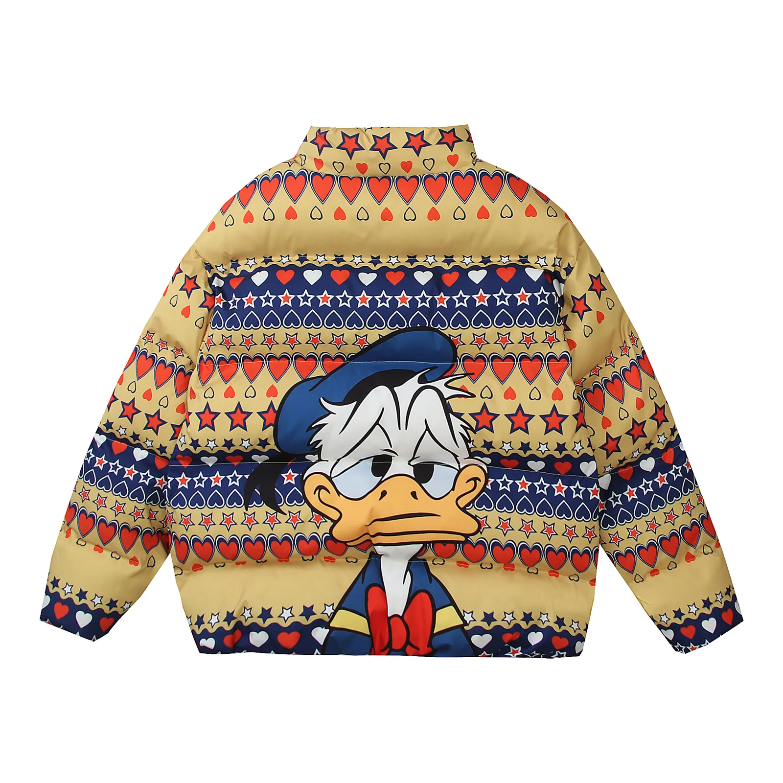 American Retro Fun Cartoon Duck Stand-up Collar Cotton Clothes Men and Women The Same Winter New Versatile Bread Clothes Jacket