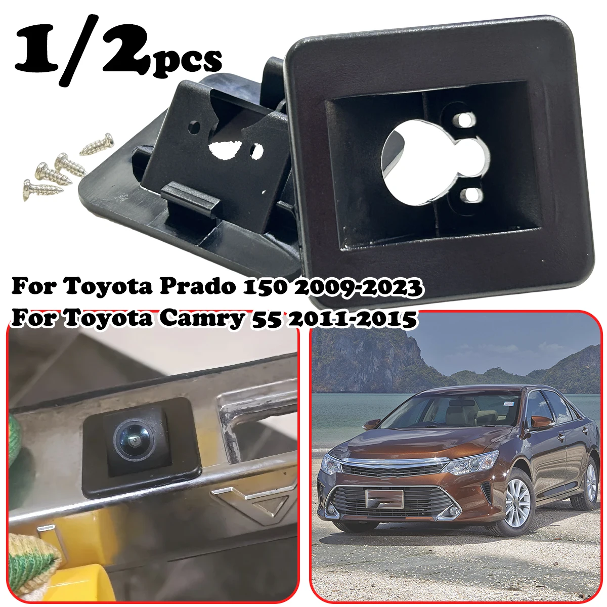 

For Toyota Prado 150 Camry 55 Rear View Camera Bracket Cover Case Housing Plate Replacement parts Car Accessories 2009 2011 2015