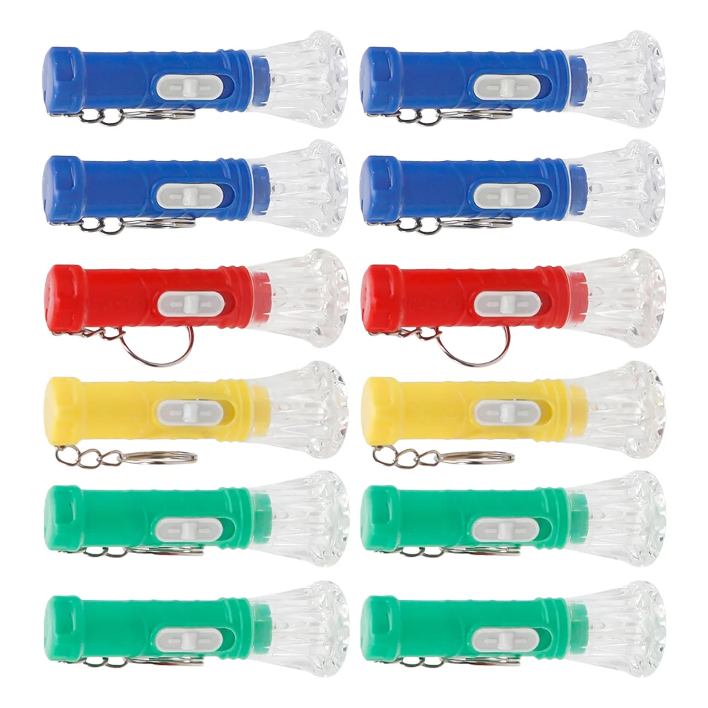 20 Pcs Flashlight Keychain Easy to Use For Kids LED Button Plastic Hanging Decor