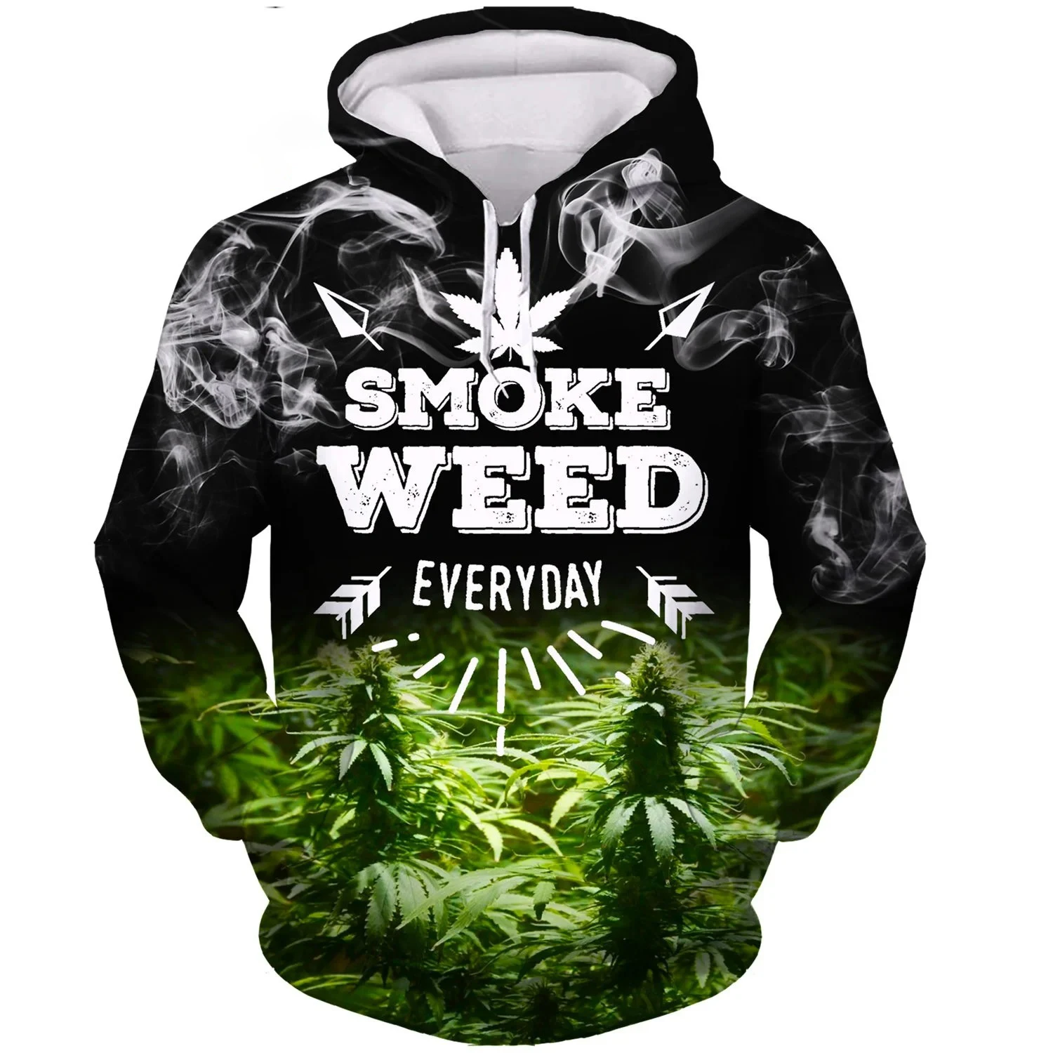 Tobacco Weeds 3D Hoodie Men/Women Printing Autumn Sweatshirts Green Leaves Funny Pullover Skull Smoking Printed Harajuku Clothes