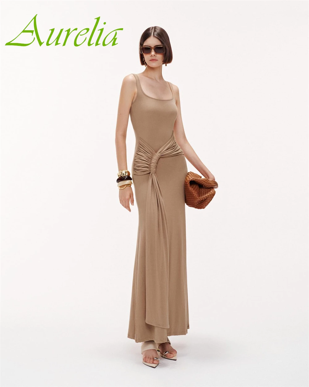 فستان سهرة رائع مخصص من الجيرسيه مغرفة كلاسيكي بدون أكمام فستان كوكتيل حورية البحر سباركلي للمناسبات الخاصة #6