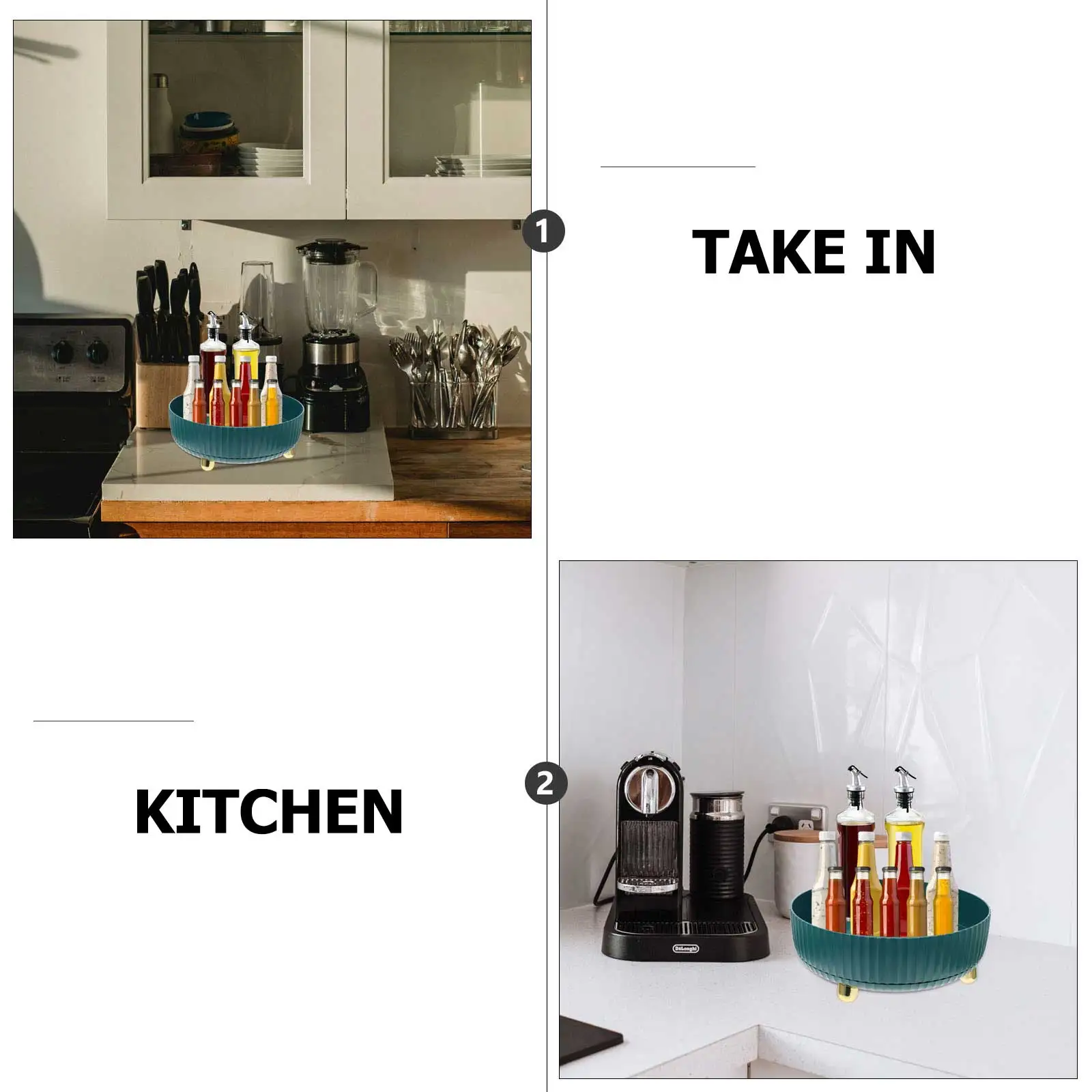 

Multifunctional Rotating Storage Rack Kitchen Shelf Seasoning Holder Large Capacity PP Eco-friendly Stand for Kitchen