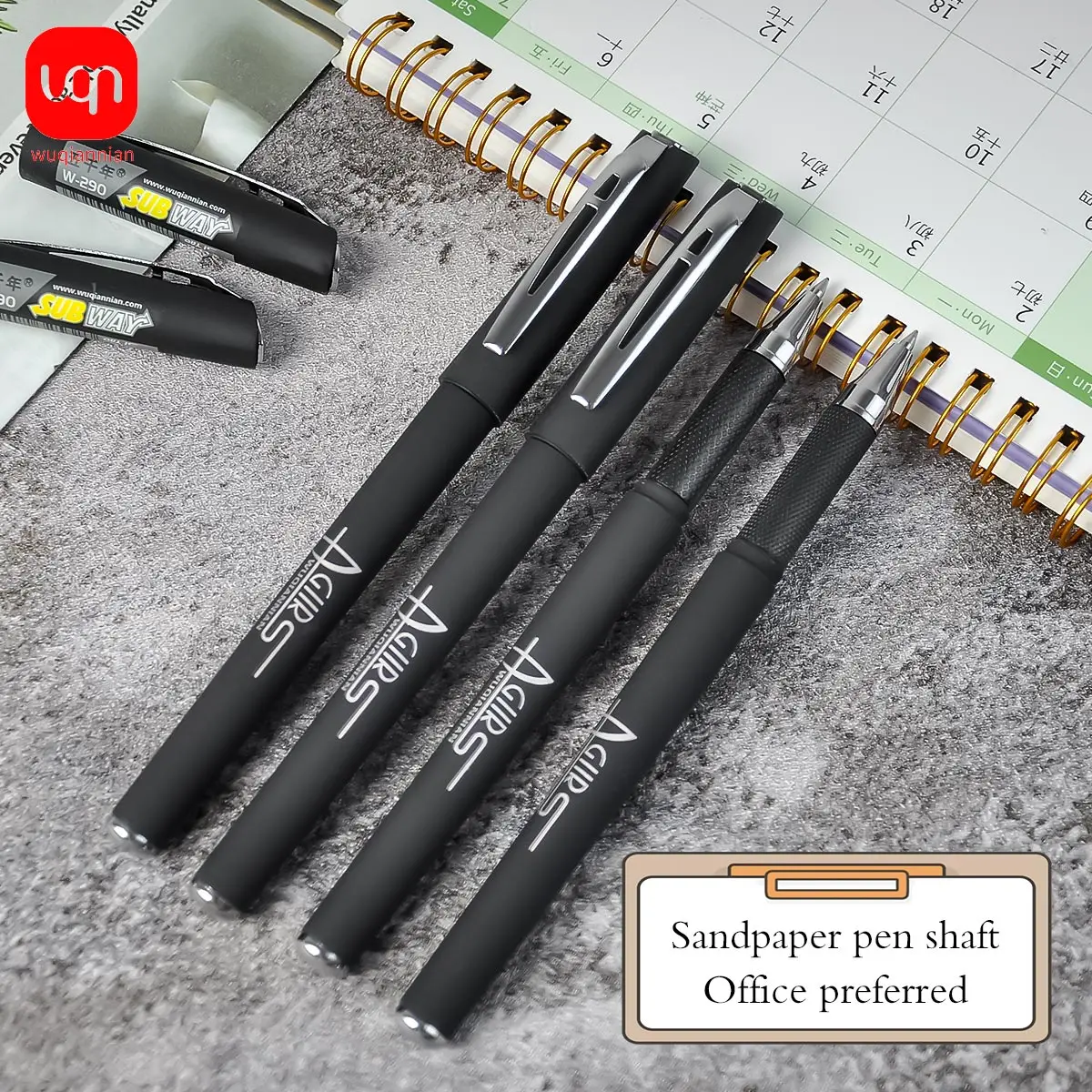 WQN-3/6/12pcs 0.5mm Black Office Gel Pen Business Office Meeting Signature Pen Study Writing Practice Pen