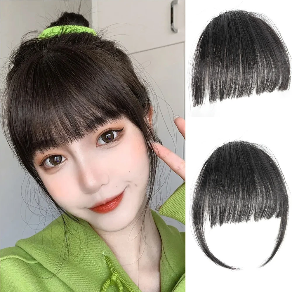 Clip in Bangs 100% Real Human Hair clip in hair extensions Wispy Fringe Bangs Natural Hair Pieces for women Daily Wear