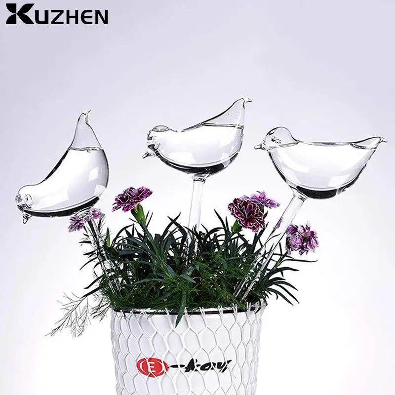 Automatic Watering Device Indoor Plants Automatic Watering Glass Bird Watering Tank Flower Plant Transparent Watering Device