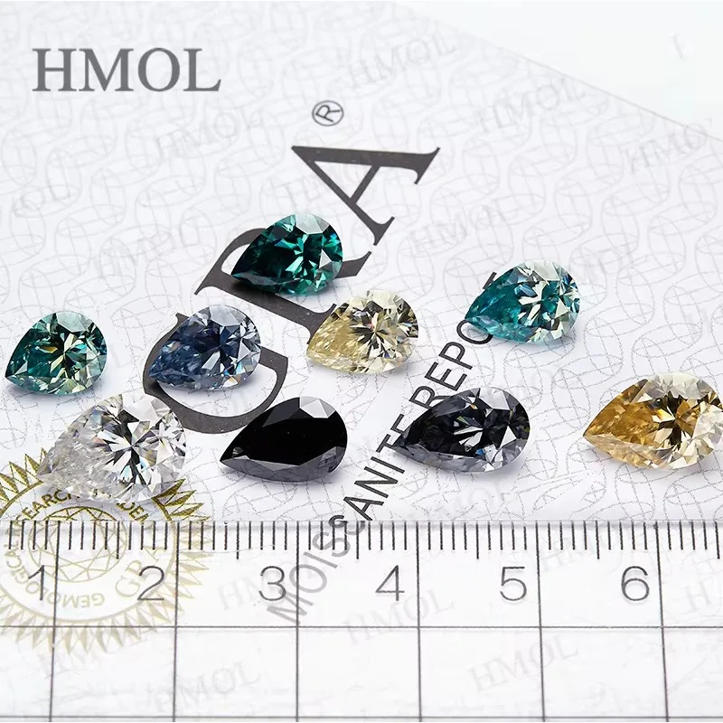 

Pear Cut Moissanite Loose Stone Top Quality Multicolor Diamond Charms GRA Gemstone Beads for Jewelry Ring Making Wholesale