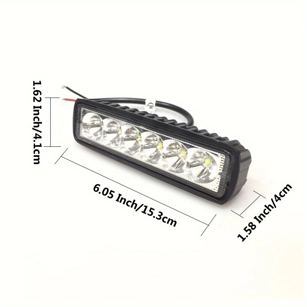 2PCS 18w 6 LED Motocycle Work Light High Bright Spotlight Offroad Automobile Truck Driving Fog Headlights DRL Driving Lamp 12V