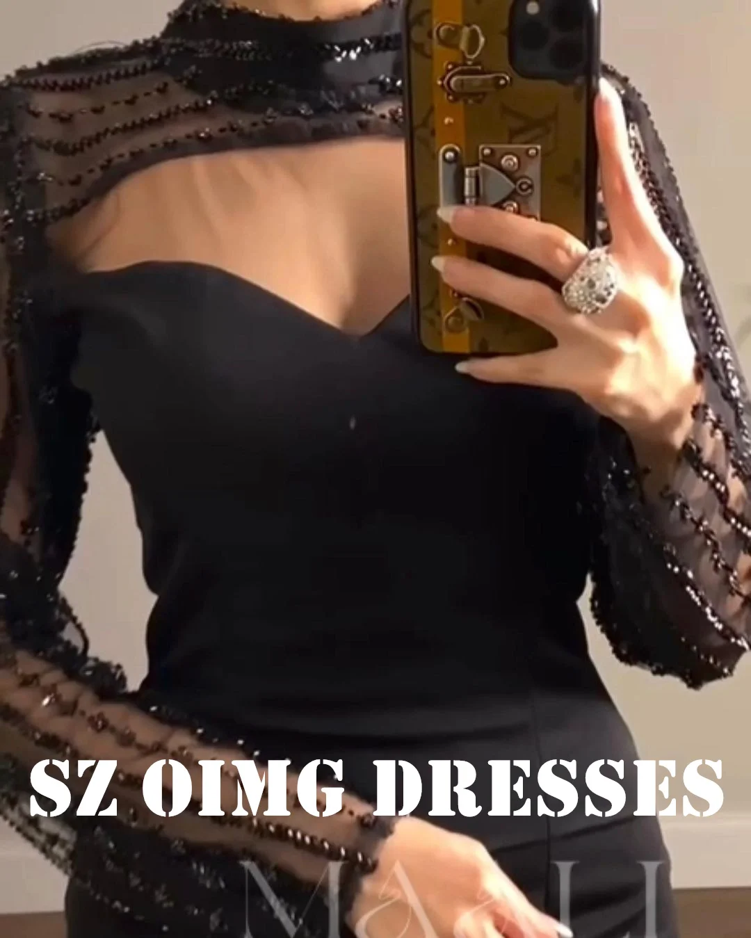 OIMG-Vestidos femininos de cetim, vestidos de baile com gola alta, mangas compridas, vestidos de festa formais, saudita e árabe, novo design