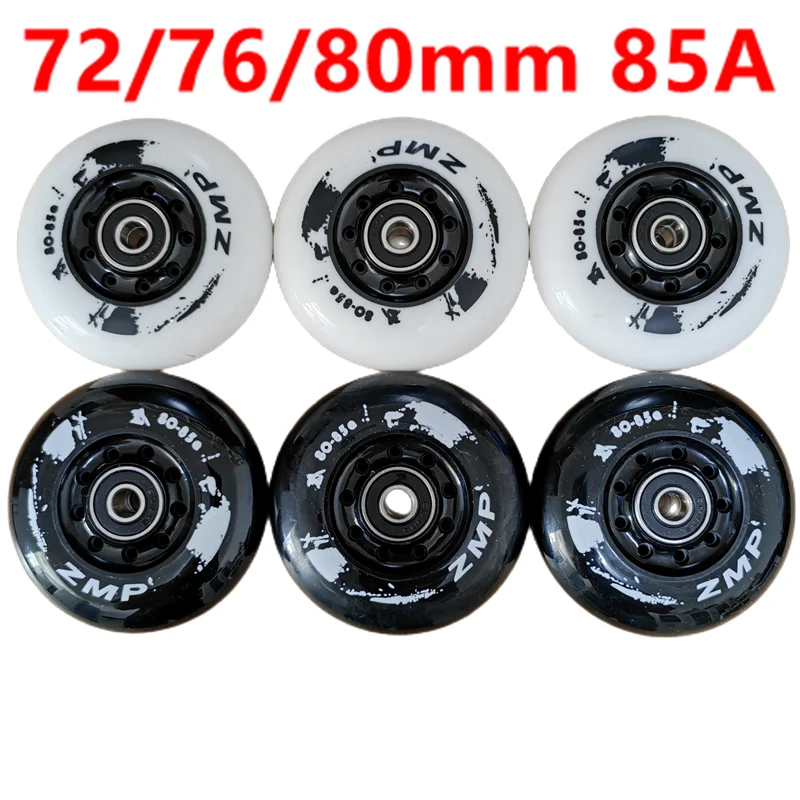 Inline skate wheel skate wheel black white PU wheel 80A 85A 72mm 76mm 80mm