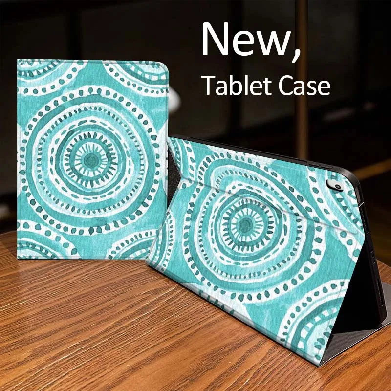 

Fan Pattern Ceramic Tile For iPad Pro mini Air 1 2 4 3 5 6 7 8gen 9gen 11 M2 M3 M4 6th 7th 10th 11th Gen 2025 Tablet Case