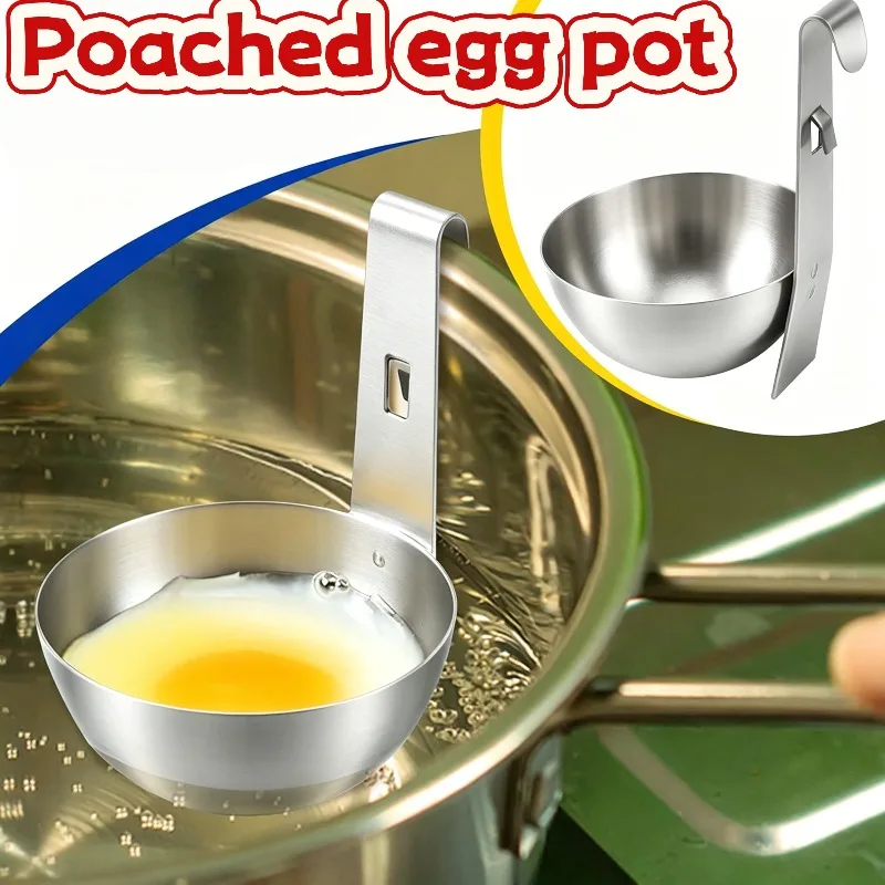 Molde de acero inoxidable antiadherente para huevos, olla para huevos pochés, vaporera redonda antiadherente, taza antiadherente para huevos