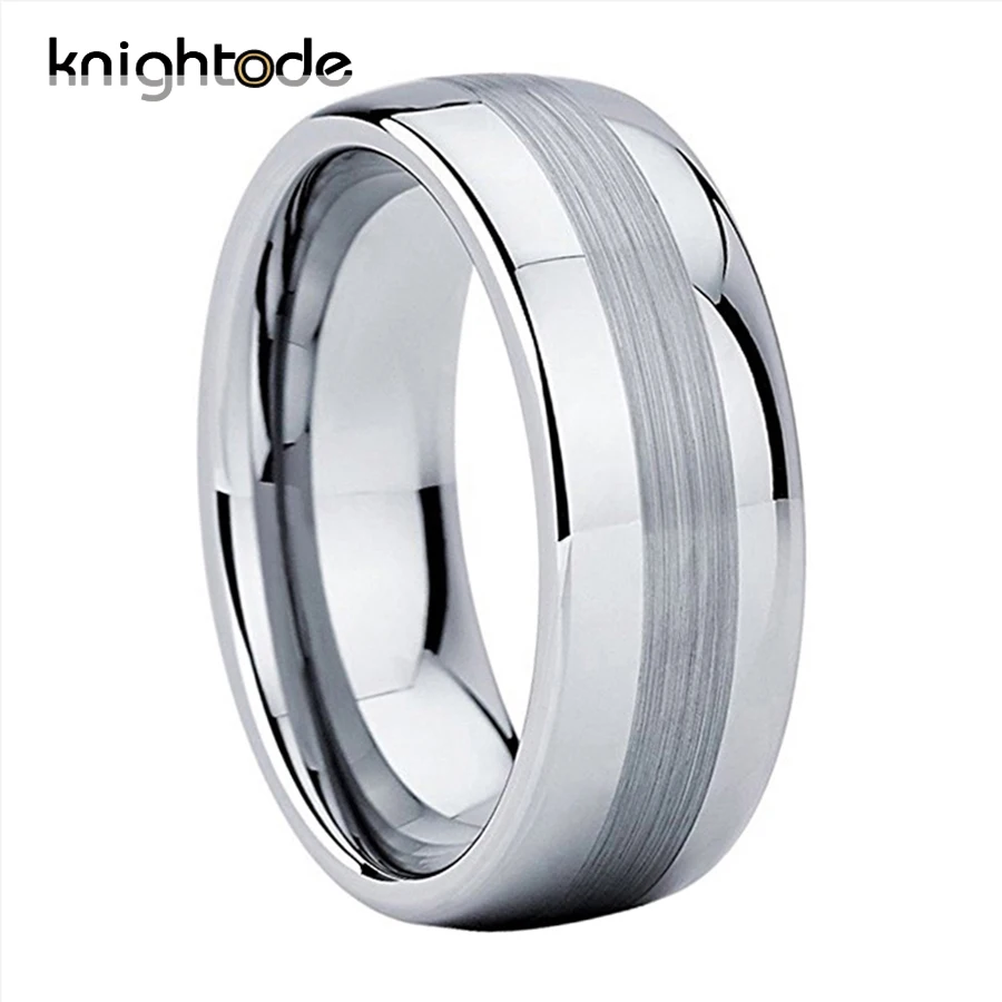 

6/8mm High Quality Tungsten Carbide Wedding Band For Men Women Fashion Engagement Gift Polished Dome Brushed Finish Comfort Fit