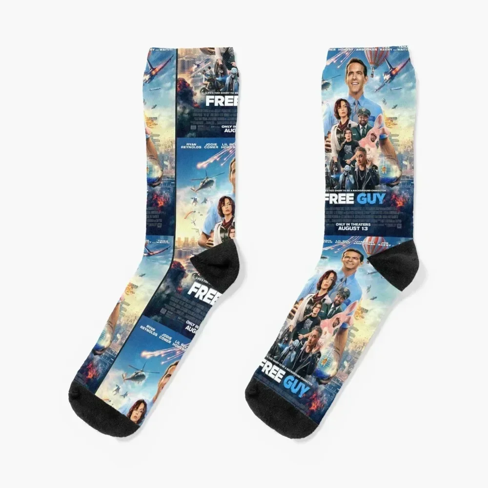 Free Guy Movie (2021) Socks cool Hiking boots with print football Socks Ladies Men's