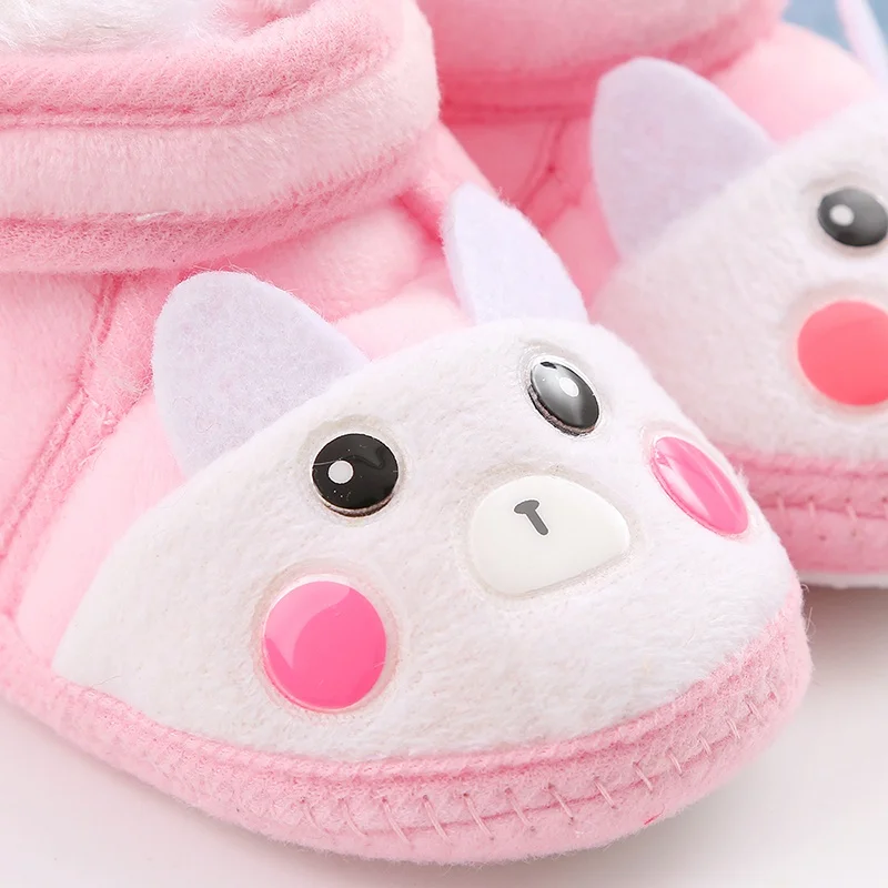 Winter Newborn Baby Boots Shoes Cute Cartoon Boy Girl Toddler Plush Snow Booties Warm Infant Crib Shoes Infant First Walkers