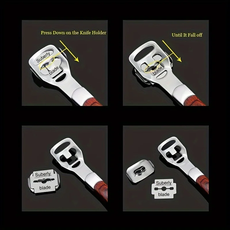 مزيل بشرة القدم من الفولاذ المقاوم للصدأ، 10 شفرات بديلة، أداة العناية بالقدم بدون رائحة للأقدام الناعمة